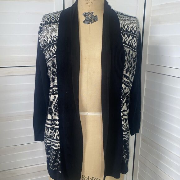 August Silk Women’s Open Front Draped Black Sweater Shrug Cardigan, Size XL - Picture 1 of 8